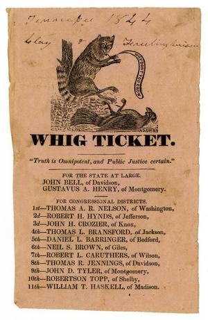 Primary view of [Whig Ticket]