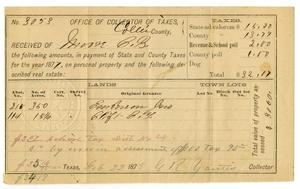Primary view of [Tax Receipt, Febrary 22, 1878]