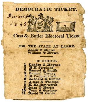 Primary view of [Democratic ticket, 1848]