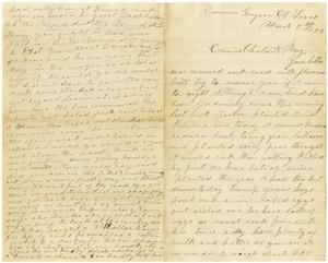 Primary view of [Letter from Laura Jernigan to Charles and Mary Moore, March 8, 1883]