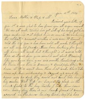 Primary view of [Letter from Dinkie McGee to C. B. Moore, January 11, 1884]