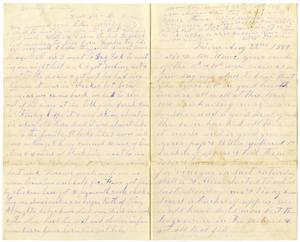 Primary view of [Letter from Matilda and William Dodd to Mary and Charles B. Moore,  August 22, 1884]