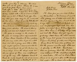Primary view of [Letters from Henry S. Moore to Charles B. Moore, September 14-18, 1889]