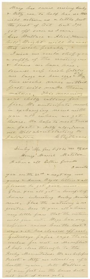 Primary view of [Letter from C. B. Moore to H. S. Moore, September 26, 1893]