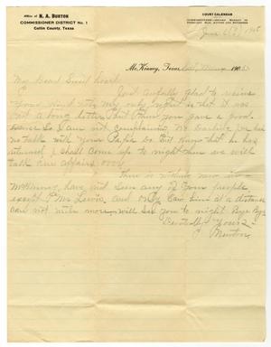 Primary view of [Letter to Laura Wallace, June 6, 1905]