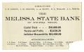 Text: [Melissa State Bank Statement, November 16, 1909]