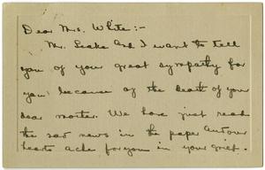 Primary view of [Letter from Sage and Margaret Leake to Linnet White, December 12, 1916]