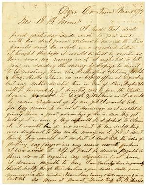 Primary view of [Letter from L. B. Harris to Charles Moore, March 5, 1871]