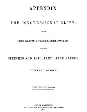 Primary view of The Congressional Globe, Volume 13, Part 2: Twenty-Eighth Congress, First Session