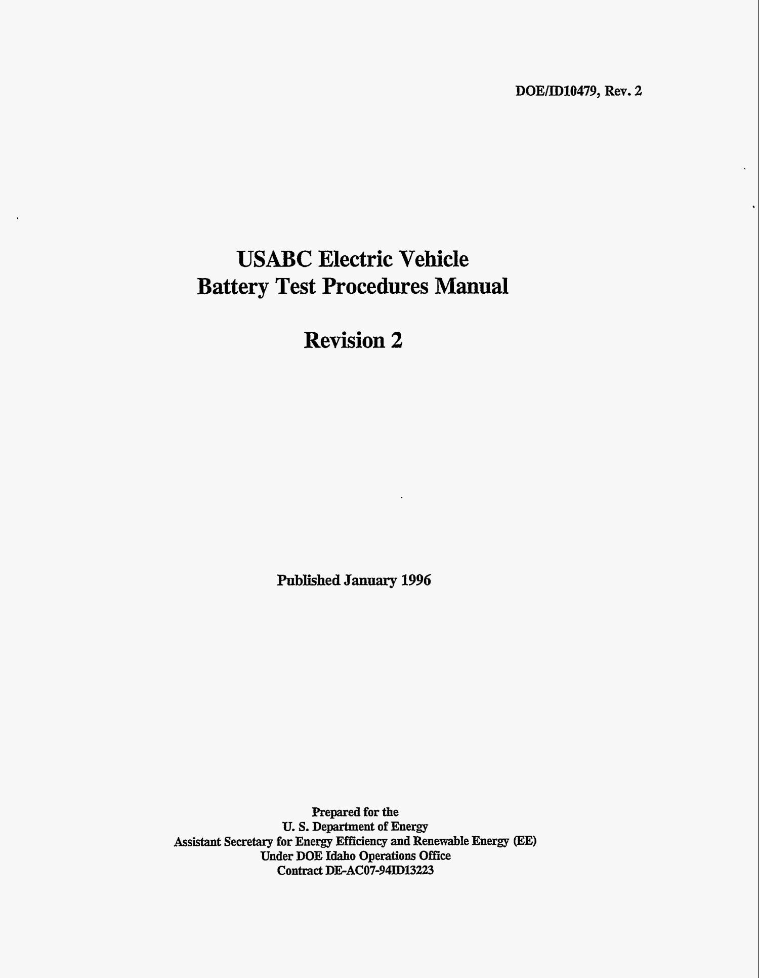 USABC electric vehicle Battery Test Procedures Manual. Revision 2
                                                
                                                    [Sequence #]: 3 of 158
                                                